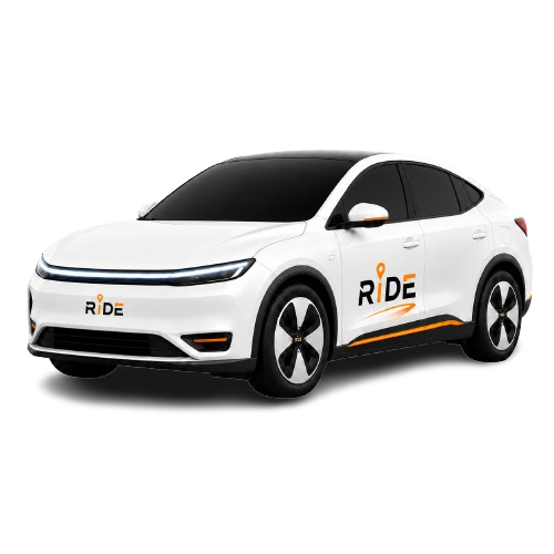 Ride Chill electric sedan with RIDE branding